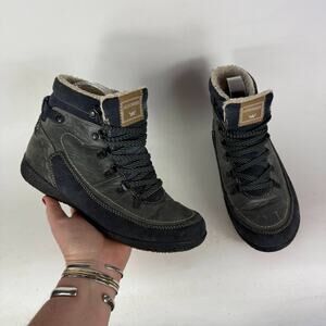 Allrounder by Mephisto Ankle Boots Women's 8 Gray Blue Leather Lace-Up Casual